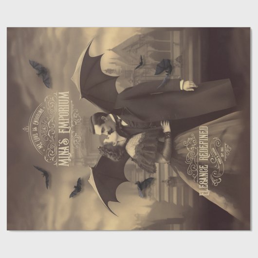 Dracula Kissing Myna Bram Stoker Inspiriert Embrac Geschenkpapier (Flach)