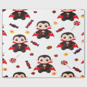 Dracula mit Candy zu Halloween Geschenkpapier (Flach)