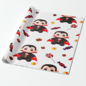 Dracula mit Candy zu Halloween Geschenkpapier (Ungerollt)