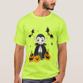 Dracula mit Kürbis T-Shirt (Vorderseite)