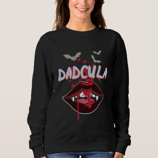 Dracula Mouth and Bat zu Halloween Horror Sweatshirt (Vorderseite)
