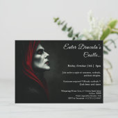 Dracula-Nacht | Halloween Costume Party Einladung (Stehend Vorderseite)