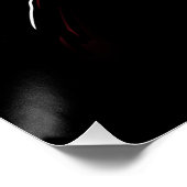 Dracula Parrot Blood Moon Illustration Poster (Ecke)