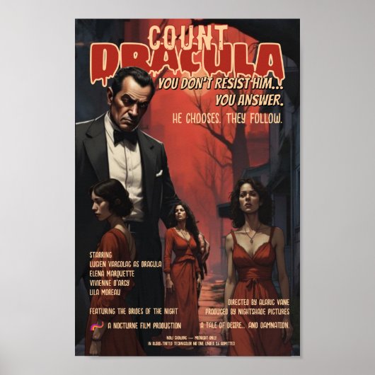 Dracula Plakat Alt Gothic Vampir Horror (Vorne)