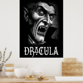 Dracula Portrait Schwarz-Weiß Poster (Küche)