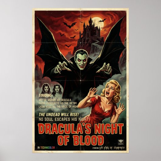 Dracula Poster Gothic Vampire Horror Spooky Art (Vorne)