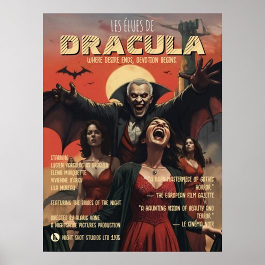 Dracula Poster Gotischer Vampir Dunkle Horror Kuns (Vorne)