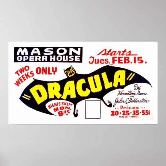 Dracula Präsentation 1938 WPA Poster (Vorne)