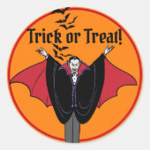 Dracula Red Capbats Halloween Runder Aufkleber (Vorderseite)