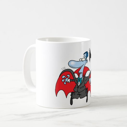 Dracula und eine Bat-Tasse Kaffeetasse (Vorderseite Links)