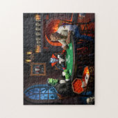 Dracula und Frankenstein Halloween-Monster-Poker Puzzle (Vertikal)