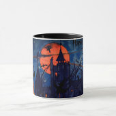 Dracula und Schloss-Halloween-Tasse Tasse (Zentrum)
