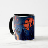Dracula und Schloss-Halloween-Tasse Tasse (Vorderseite Links)