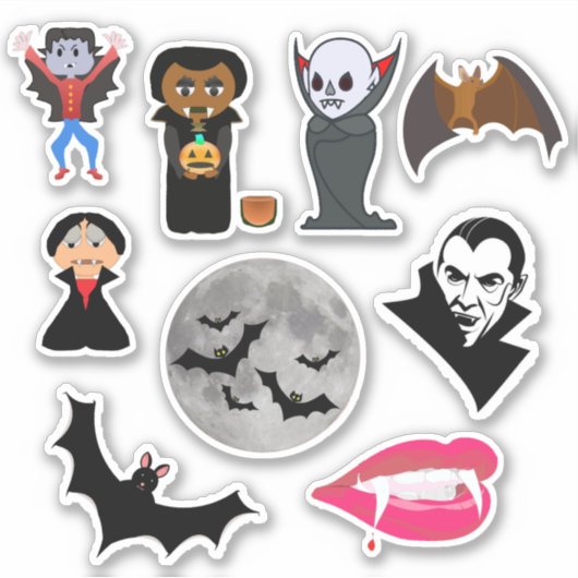 Dracula und Vampire Decal-Aufkleber Aufkleber (Vorderseite)