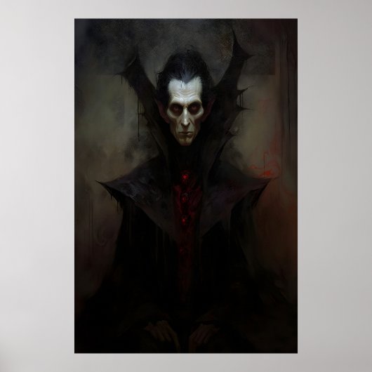 Dracula Vampir Gemälde, Halloween, Dunkel Poster (Vorne)