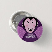 Dracula Vampire Bat Halloween Lila Fledermäuse Button (Vorne & Hinten)