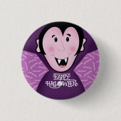 Dracula Vampire Bat Halloween Lila Fledermäuse Button (Vorderseite)