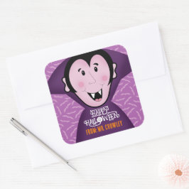 Dracula Vampire Bat Halloween Lila Fledermäuse Quadratischer Aufkleber