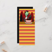 Dracula Vampire Cartoon Halloween Geburtstag Karte (Vorderseite/Rückseite Beispiel)