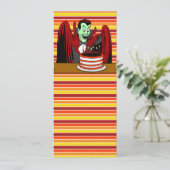 Dracula Vampire Cartoon Halloween Geburtstag Karte (Stehend Vorderseite)