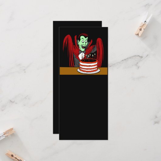 Dracula Vampire Halloween Geburtstag Karte (Vorderseite/Rückseite Beispiel)