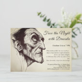 Dracula Vampire Halloween-Party Einladung (Stehend Vorderseite)