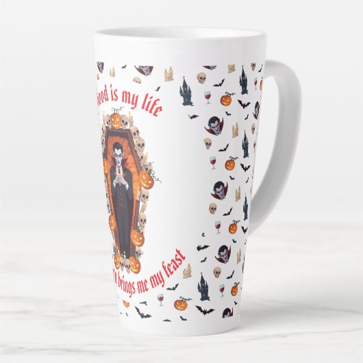 🧛 ‍ ♂️ Dracula Vampire Halloween Tasse 🎃 White (Rechte Ecke)