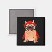 Dracula Vampire Mops Niedlich Hund Halloween Kostü Magnet (Vorderseite/Rückseite)