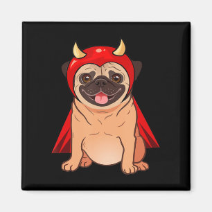 Dracula Vampire Mops Niedlich Hund Halloween Kostü Magnet