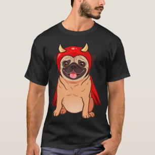 Dracula Vampire Mops Niedlich Hund Halloween Kostü T-Shirt