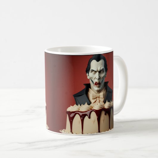 Dracula Vampire Themed Cake Kaffeetasse (VorderseiteRechts)