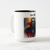 Dracula Vampire Zwei-Tone-Kaffee-Tasse. Zweifarbige Tasse (Vorderseite Links)