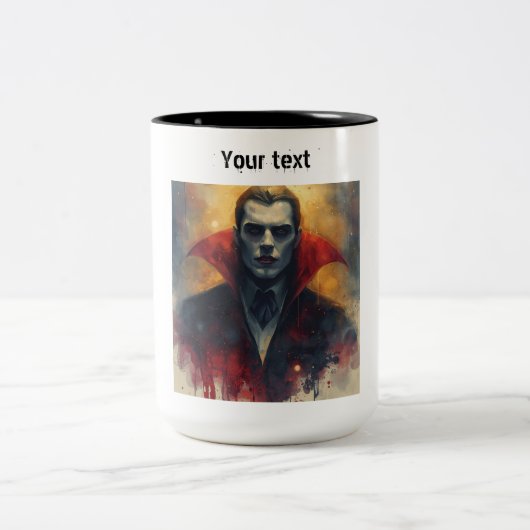 Dracula Vampire Zwei-Tone-Kaffee-Tasse. Zweifarbige Tasse (Mittel)