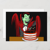 Dracula-Vampirs-Halloween-Geburtstag Einladung (Vorne/Hinten)