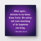 Dracula Welcome Quote Plaque Fotoplatte (Vorderseite)