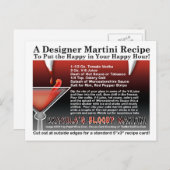 Draculas blutiges Halloween Martini Rezept Postkar Postkarte (Vorne/Hinten)