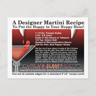 Draculas blutiges Halloween Martini Rezept Postkar Postkarte