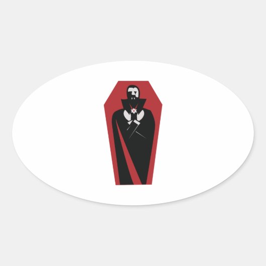 Draculas Coffin Ovaler Aufkleber (Vorderseite)