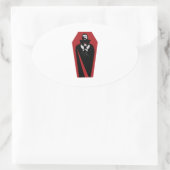 Draculas Coffin Ovaler Aufkleber (Tasche)