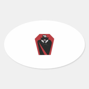 Draculas Coffin Ovaler Aufkleber