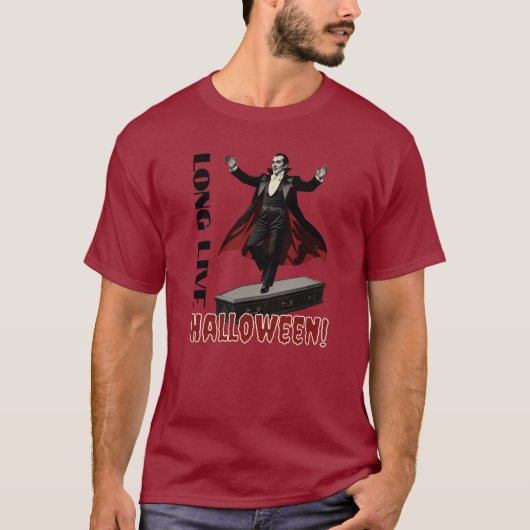 Dracula's Dance on a Coffin: Long Live Halloween T-Shirt (Vorderseite)