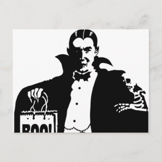 Draculas glückliches Halloween Postkarte (Vorderseite)