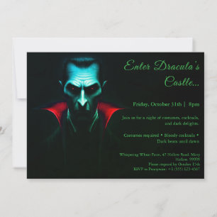 Draculas Nacht Halloween-Kostümparty Einladung