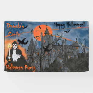 Draculas Schloss-Halloween-Fahne Banner