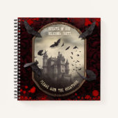 Draculas Spuk Castle Halloween Gästebuch Notizblock (Vorderseite)