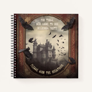 Draculas Spuk Castle Halloween Gästebuch Notizblock