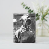 Draeger-Atemhelm mit Scheinwerferlampe Postkarte (Stehend Vorderseite)