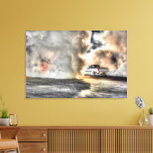 DRAG AUTO BURNOUT RAUCHERREIFEN AUSTRALIEN LEINWANDDRUCK (Insitu (Wohnzimmer))