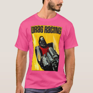 Drag Auto Racing Vintage Werbung Print T-Shirt