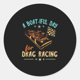 Drag-Boot-Rennen schöner Tag Boater Schnellboot Runder Aufkleber